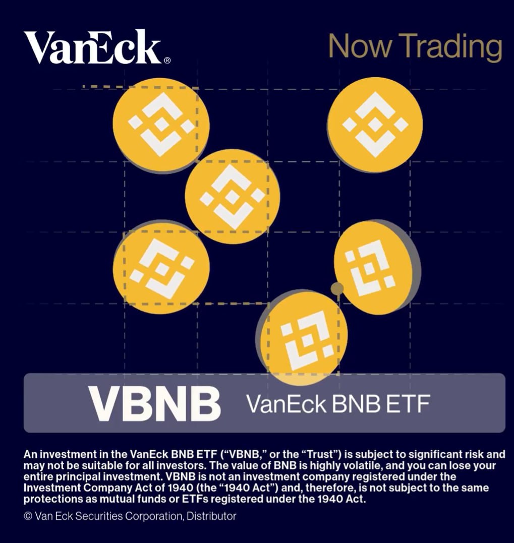 VanEck Launches the First Spot ETF for BNB in the US — VBNB
