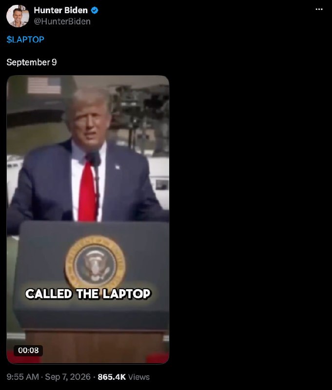 O filho de Biden está lançando hoje uma memecoin, enviando até 20% dos tokens aos detentores da memecoin de Trump.